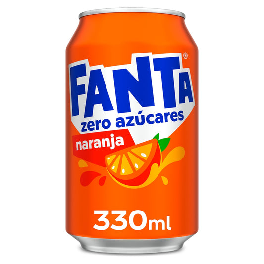 Refresco de naranja zero Fanta lata 33 cl