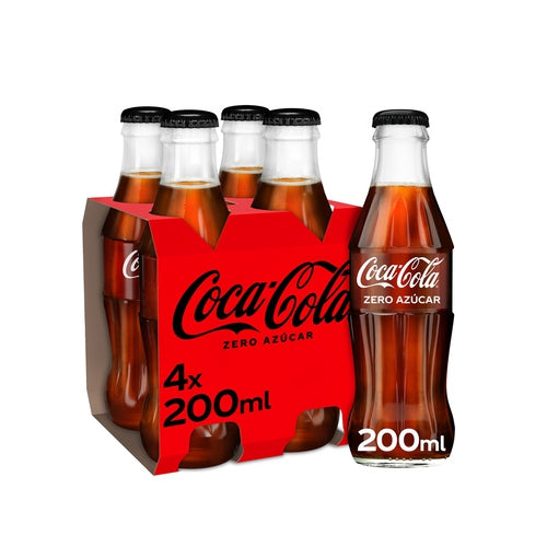 COCA COLA ZERO Refresco de cola Zero azúcar pack 4 uds. x 20 cl.