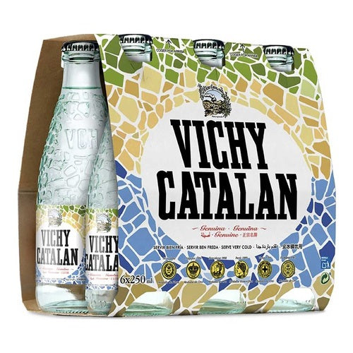 VICHY CATALAN Agua mineral con gas botella de 25 centilitros pack de 6 uds.