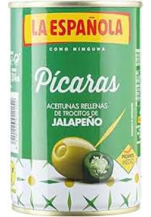 LA ESPAÑOLA Aceitunas rellenas de jalapeños LA ESPAÑOLA Pícaras 130 g.