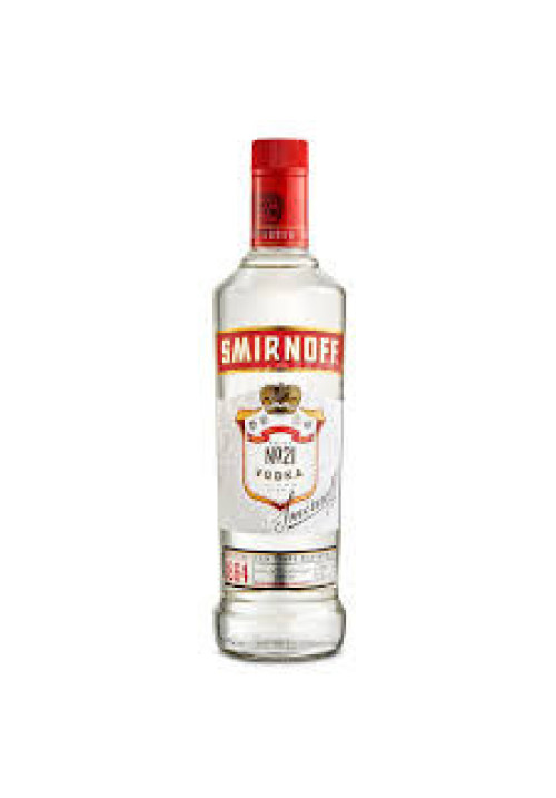 SMIRNOFF Etiqueta roja Vodka blanco con triple destilación y filtrado diez veces botella de 70 cl.