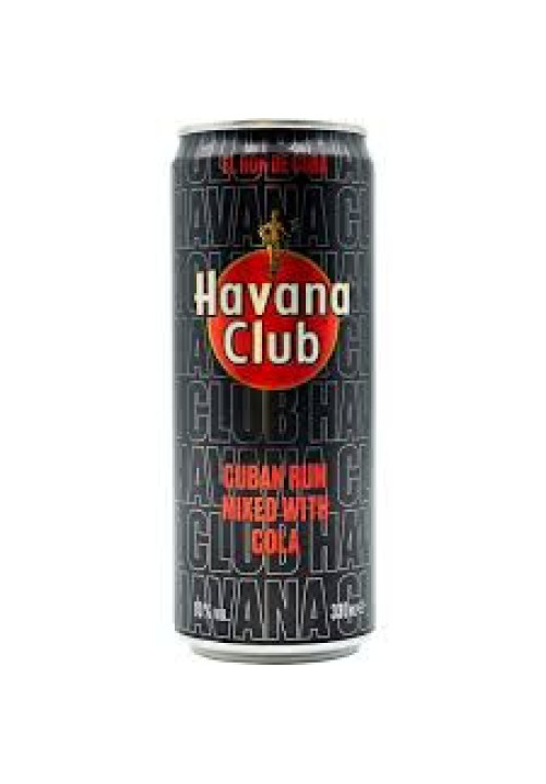 HAVANA CLUB Combinado de run cubano y refresco de cola (Cuba libre) lata 33 cl.