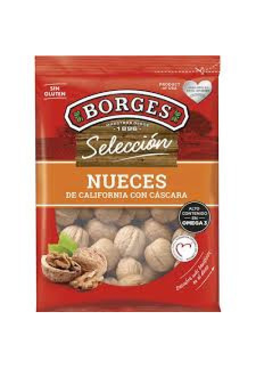 BORGES Nueces de California con cáscara BORGES SELECCIÓN 500 g.