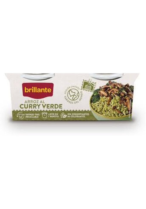 BRILLANTE Arroz al curry verde en tarrina 2 X 125 gr.