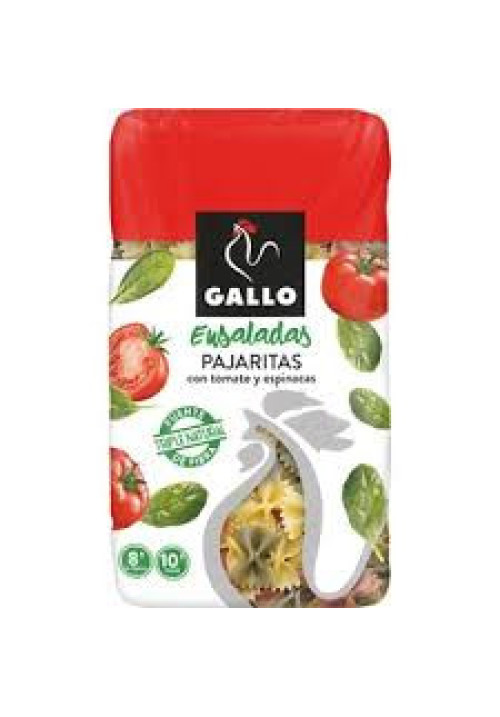 GALLO Pasta pajarita con espinacas y tomate GALLO paquete 450 g.