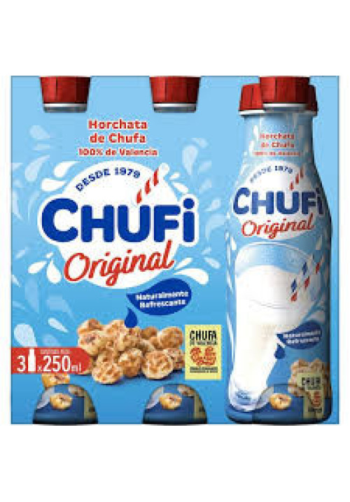 CHUFI Horchata con denominación de origen Chufa de Valencia CHUFI 3 x 250 ml.