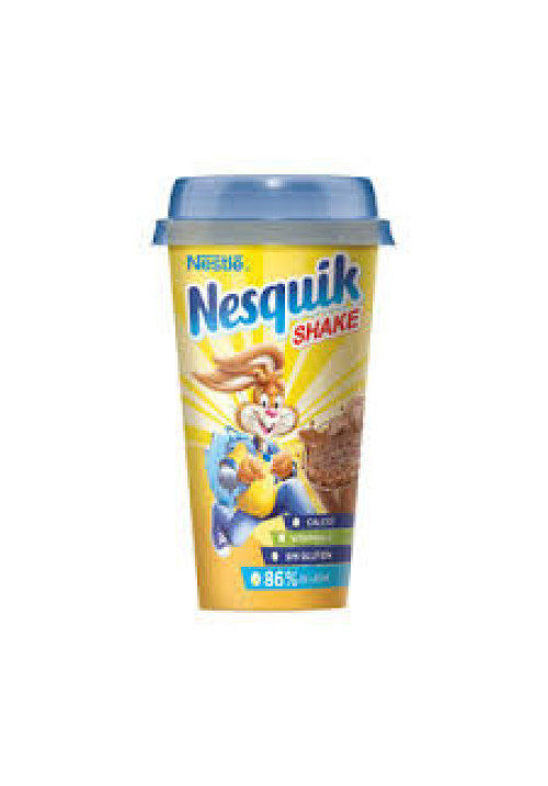 NESQUIK de NESTLÉ Shake Bebida láctea de cacao cremoso con un 86% de leche desnatada 180 ml.