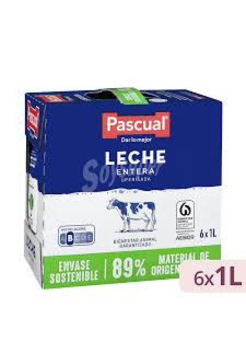 PASCUAL Leche entera procedente de animales con bienestar garantizado 6x 1l.