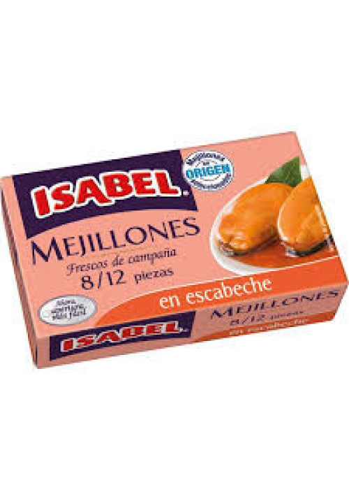 ISABEL Mejillones en escabeche 8/12 piezas lata de 69 g.