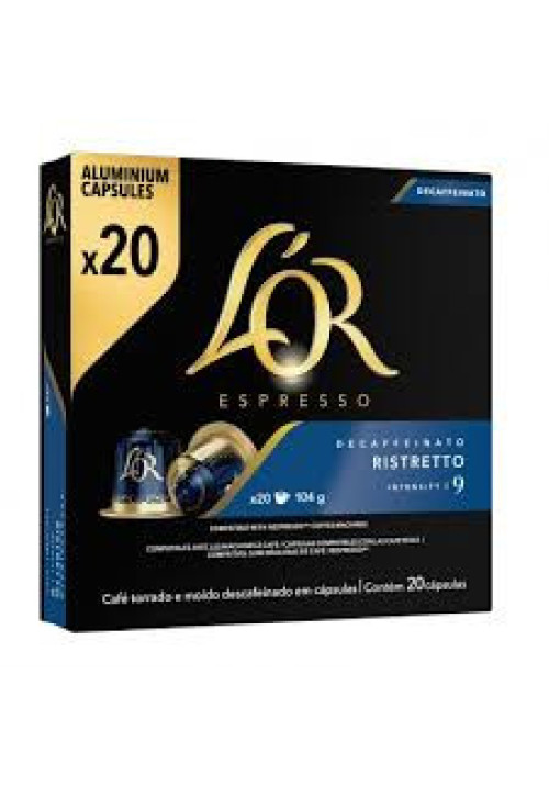 L'OR ESPRESSO Café en cápsulas Descafeinado Ristretto I9, 20 uds.