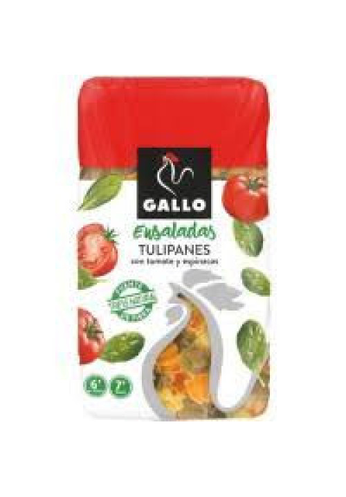 GALLO Pasta Tulipán con espinacas y tomate GALLO paquete 450 g.