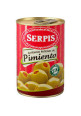 SERPIS Aceitunas verdes manzanilla rellenas de pimiento SERPIS lata de 130 g.