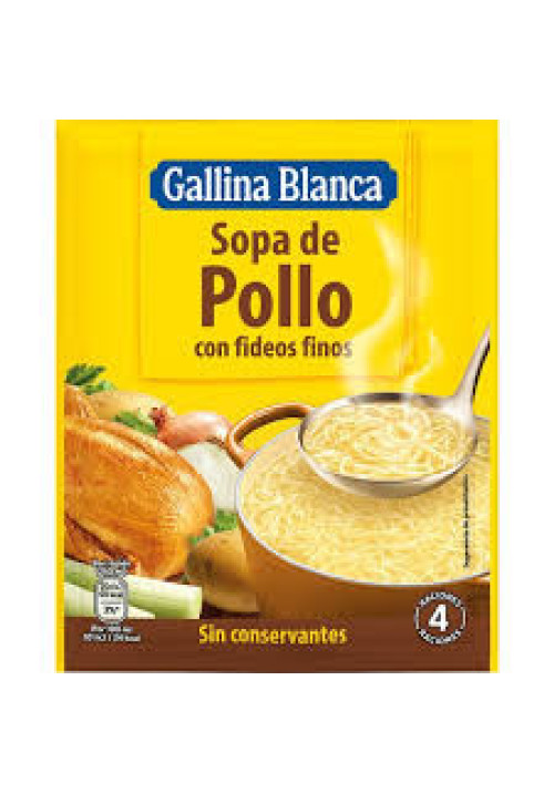 GALLINA BLANCA Sopa de ave con fideos finos 71 g.