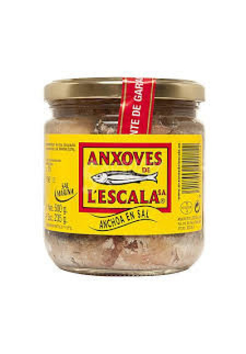 L'ESCALA Filetes de anchoas en sal L'ESCALE tarro de 235 g.