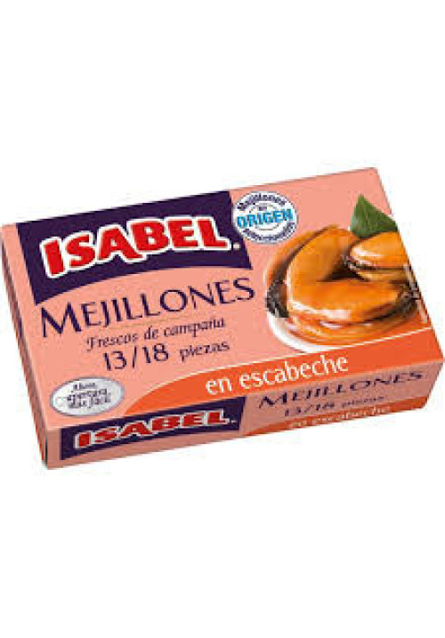 ISABEL Mejillones frescos de campaña en escabeche, 13/18 piezas 69 g.