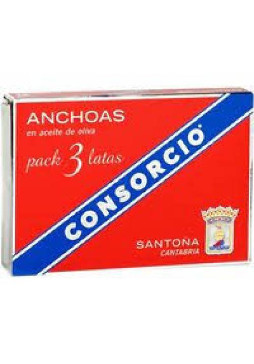 CONSORCIO Filetes de anchoa en aceite de oliva CONSORCIO 50 g. pack de 3 uds