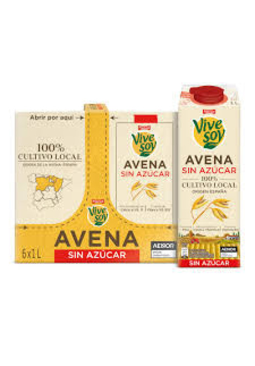 VIVESOY de Pascual Bebida vegetal de avena, sin azúcar 6 x 1 l