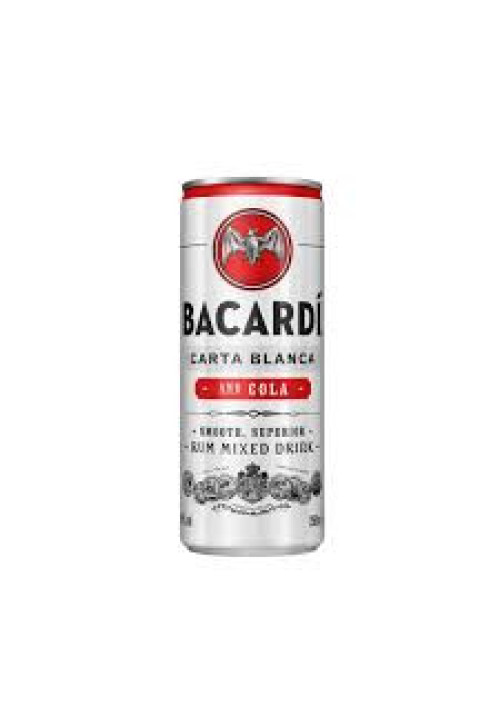 BACARDI Combinado de Bacardí carta blanca con cola BACARDÍ Lata de 25 cl.