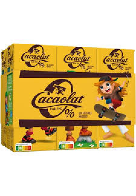 CACAOLAT Batido de chocolate sin azúcares añadidos CACAOLAT 6 x 200 ml.