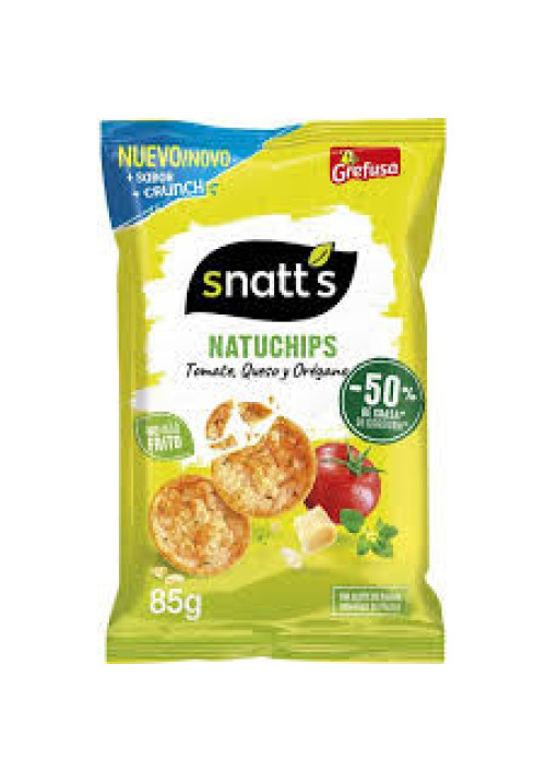 GREFUSA Snatt´s natuchips Snack patata horneado con sabor tomate con queso y orégano en bolsa 85 g.