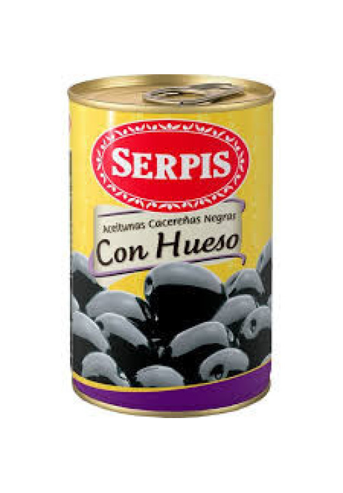 SERPIS Aceituna negra cacereña con hueso SERPIS 160 g.