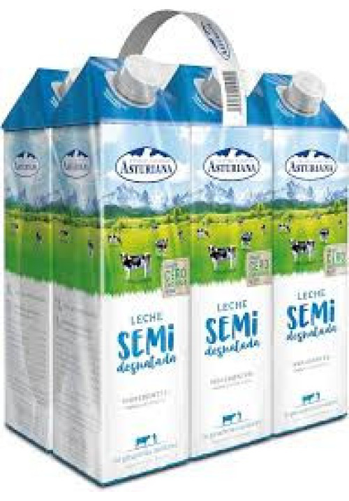 CENTRAL LECHERA ASTURIANA Leche de vaca semidesnatada de origen español 6 x 1 l.