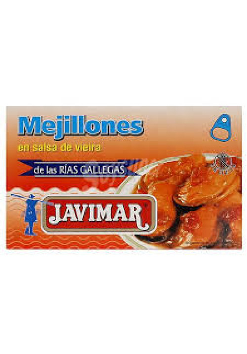 JAVIMAR Mejillones salsa de vieira lata de 70 g.