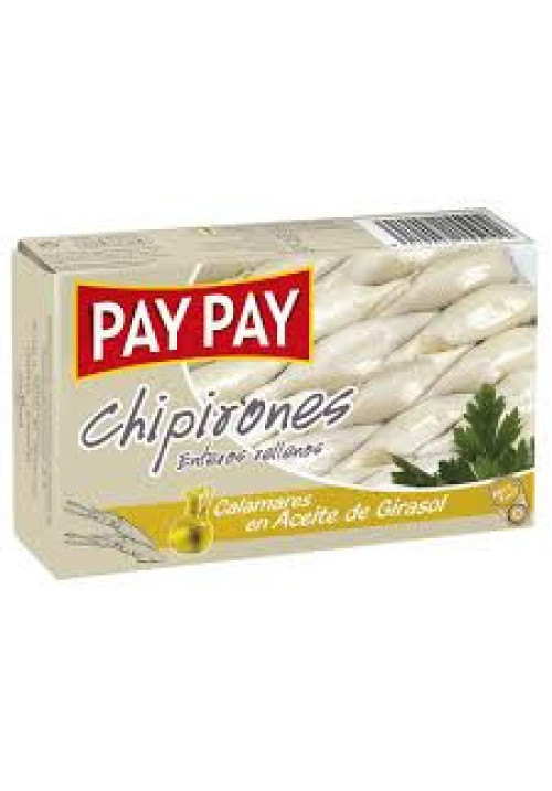 PAY PAY Chipirones rellenos en aceite de girasol lata de 72 g.