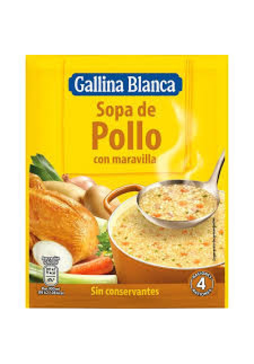 GALLINA BLANCA Sopa de pollo con maravilla sobre de 85 g.