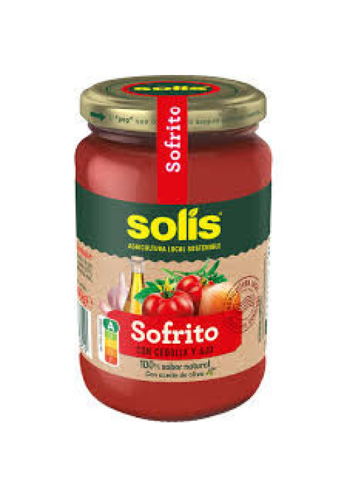 SOLÍS Tomate para sofrito con cebolla y ajo, 340 g.