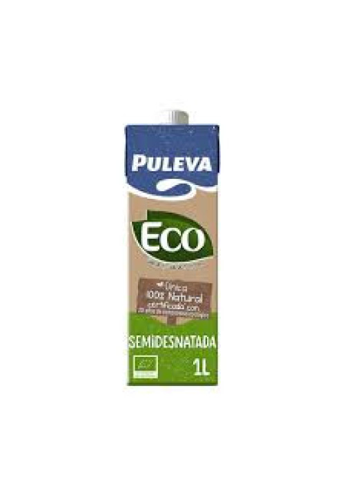 PULEVA Leche semidesnatada de vacas con alimentación ecológica eco 1 l