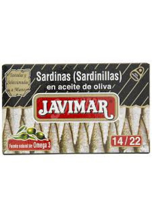 JAVIMAR Sardinillas en aceite de oliva lata de 88 g.