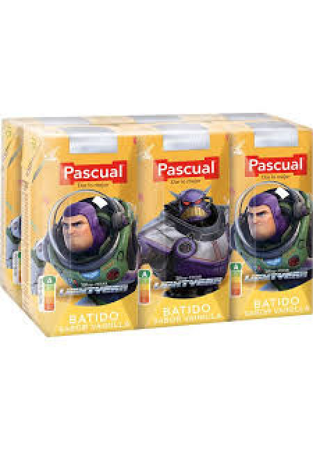 PASCUAL Batido de vainilla, elaborado sin edulcorantes PASCUAL 6 x 200 ml.