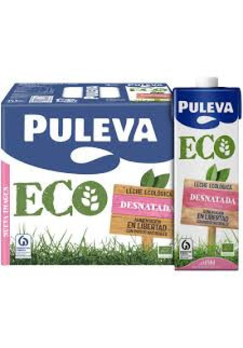 PULEVA Leche desnatada de vacas con alimentación ecológica Eco 6 x 1 l.