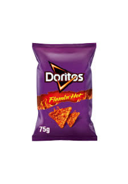 DORITOS Flamin hot Nachos de maiz sabor a queso picantes 75 g