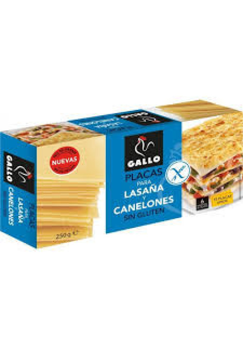 GALLO Pasta placas para lasaña y canelones sin gluten GALLO 250 g.