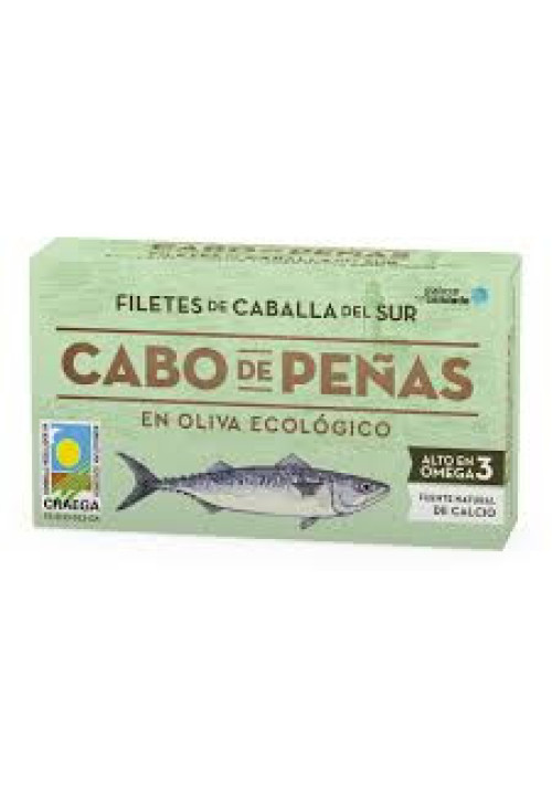 CABO DE PEÑAS Filete Caballa en Aceite de Oliva ecológico. CABO DE PEÑAS 53 g.