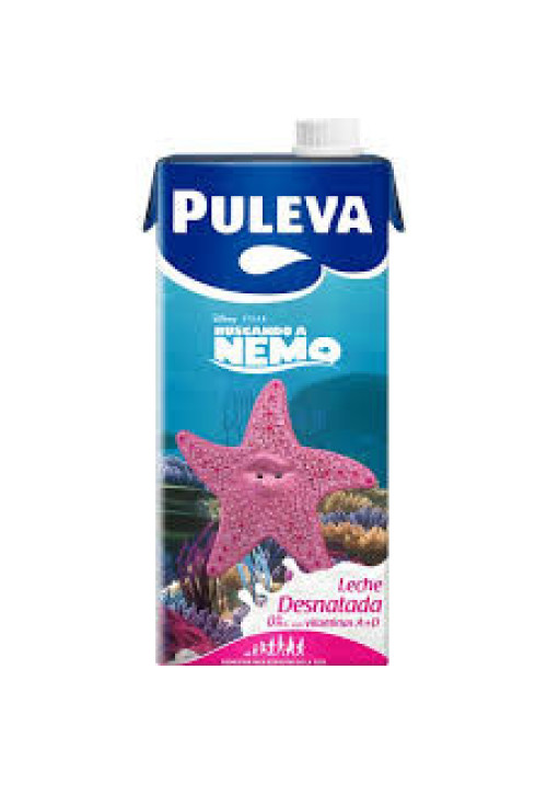 PULEVA Leche de vaca desnatada con vitaminas A + D 1 l.