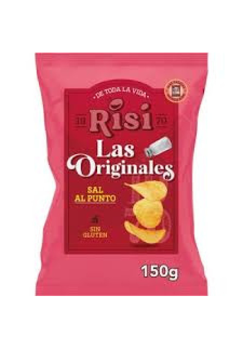 RISI Las originales Patatas fritas onduladas, sin gluten y con sal al punto 150 g.