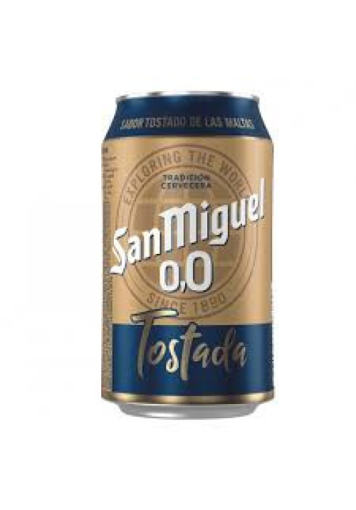 SAN MIGUEL Cerveza tostada sin alcohol (0,0% Vol.) lata de 33 cl.