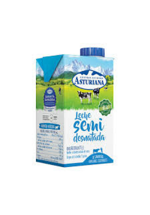 CENTRAL LECHERA ASTURIANA Leche semidesnatada de vaca, de origen española 500 ml.