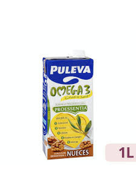 PULEVA Preparado lacteo desnatado, enriquecido con nueces y ácido olecio 3 Omega 3 1 l.