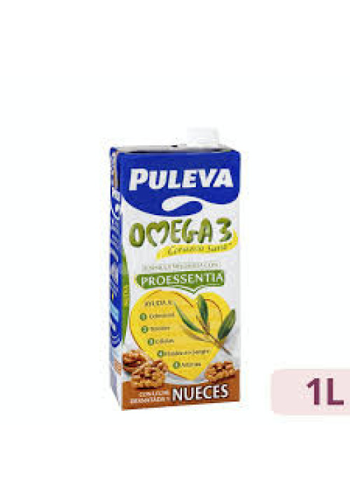 PULEVA Preparado lacteo desnatado, enriquecido con nueces y ácido olecio 3 Omega 3 1 l.