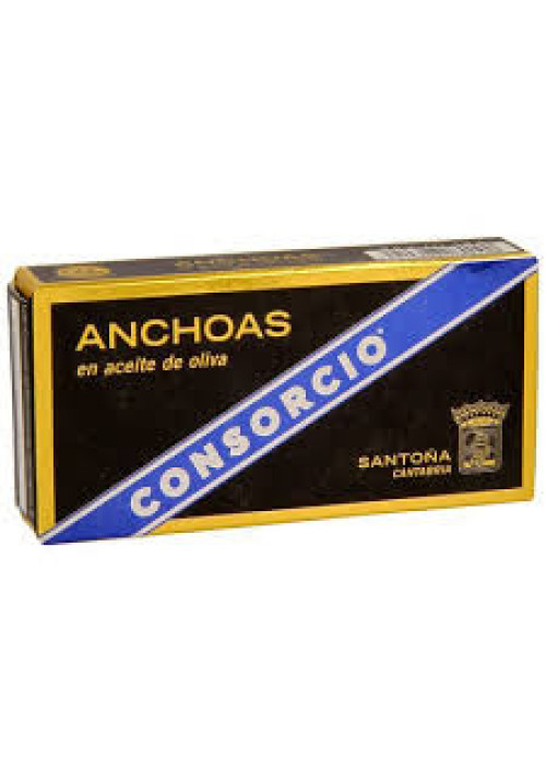 CONSORCIO Filetes de anchoa de Santoña en aceite de oliva CONSORCIO 29 g. peso neto escurrido