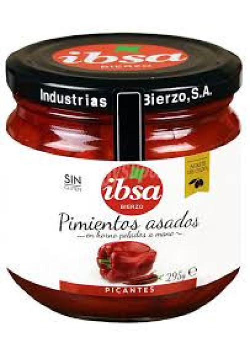 IBSA Pimientos asados picantes en horno frasco de 295 g.