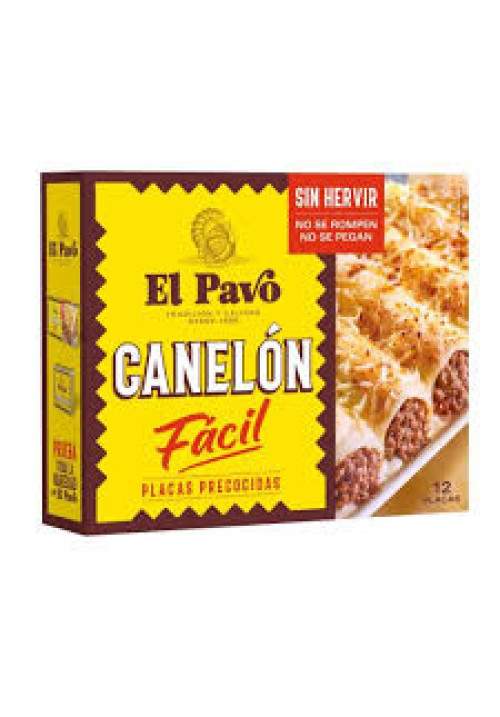 EL PAVO Pasta canelones , pasta alimenticia laminada precocida y desecada EL PAVO paquete 12 uds 80 g.