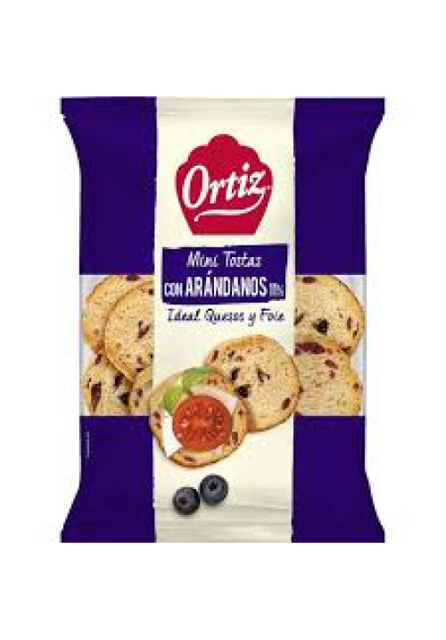 ORTIZ Tostaditas con arándanos, ideal queso y foie 90 g.