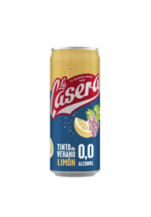 LA CASERA Tinto de verano sin alcohol y con zumo natural de limón LA CASERA lata de 33 cl.