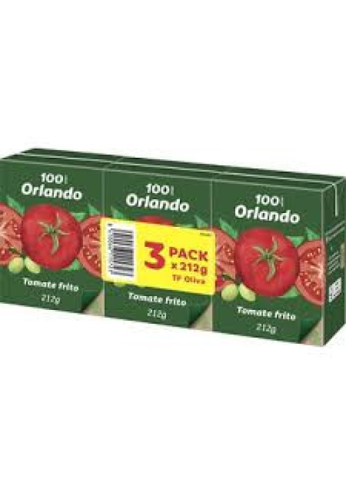 ORLANDO Tomate frito con aceite de oliva virgen extra brik de 3 uds x 212 g.