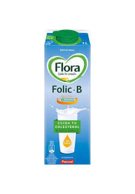 FLORA Preparado lácteo desnatado, enriquecido con ácido fólico y vitaminas Folic B original 1 l.